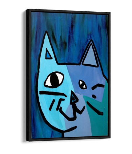 Abstract blue cat - blue,