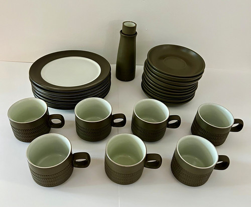 Vintage denby chevron green - denby,