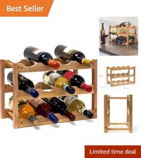 Natural Wood Wine Rack for 12