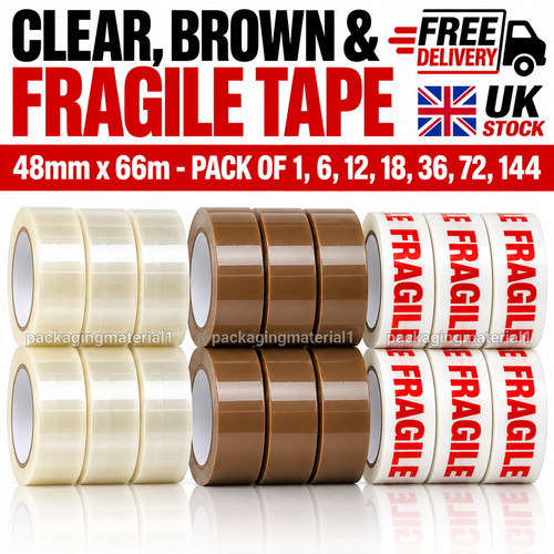 Clear brown tape 48mm 66m - 48mm, x