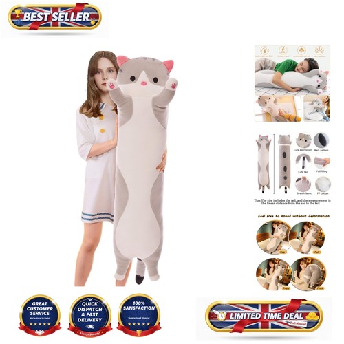 Lifelike gray cat plush pillow - lifelike,