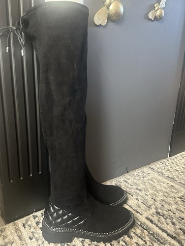 Black suede over the knee - over,