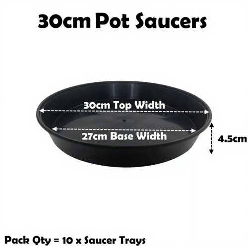 30cm plant pot saucer black - plant,