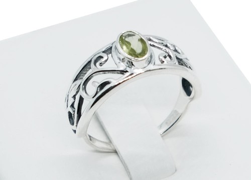 Silver ring oval cut - ring,