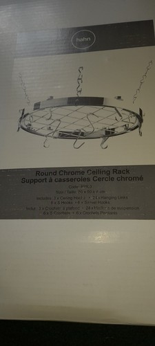 Round chrome ceiling rack - round,