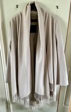 ZARA COAT FRINGE BEIGE CAPE