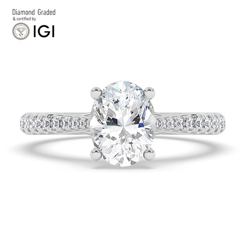 Oval diamond engagement ring - oval,