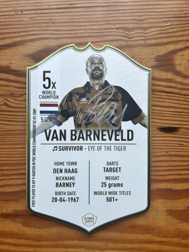 Ultimate darts card signed - ultimate,