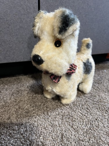 Vintage mohair mechanical dog - vintage,