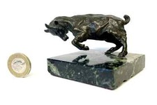 Antique Victorian Austrian Bronze Goat on Green Marble Base