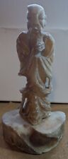 Vintage Marble Wise Man in a Robe, Hand carved Statue on Marble plinth