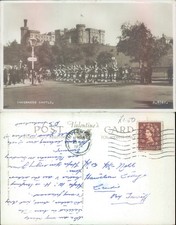 Inverness Castle with marching band Valentine Sons Ltd 1934 postmark