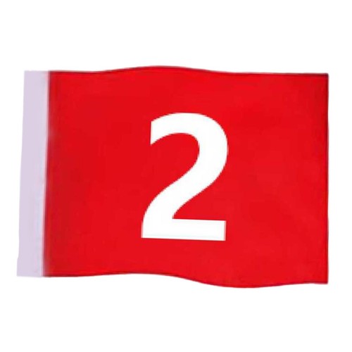 Golf flag red large numbered - red,