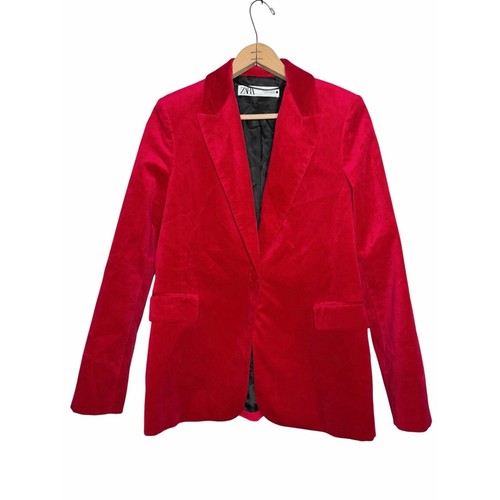 Zara bright red velvet single - zara,