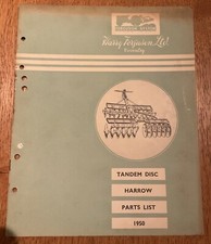Original Ferguson tractor TE20 Tandem Disc Harrow Parts list book 1950