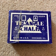 Vintage Triangle Snooker Pool Cue Chalks 12 Pack One Dozen In Original Box