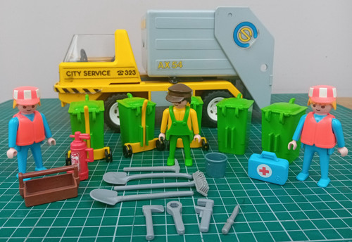 Vintage playmobil dustbin - vintage,