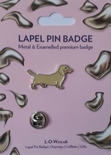 Dachshund sausage Dog Pet Pin, Metal and Enamel Lapel Pin Badge. Brooch Hat 332