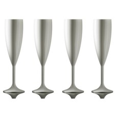 Champagne flute white reusable - white,