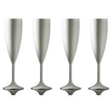 Champagne Flute White Reusable Polycarbonate Plastic 187ml/6.6oz Pack of 4