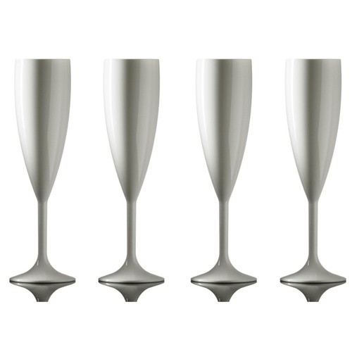 Champagne flute white reusable - white,