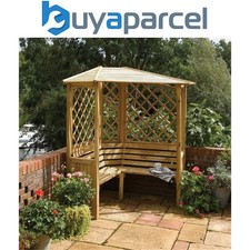 Rowlinson Balmoral Corner Seat Arbour Wooden Timber Garden Seat Bench Trellis