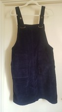 Red Herring Needlecord Pinafore Dungarees Dress 14 Midnight Blue Navy Short