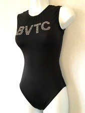 Girls Black MILANO Sleeveless Dance Leotard Age 13-15 Years - Tap Ballet Sequin