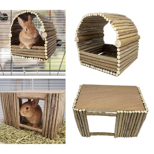 Wooden hamster hideout house - wooden,