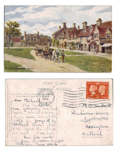 Vintage postcard the green - vintage,