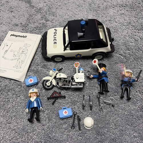 Playmobil police car bike - police, car,