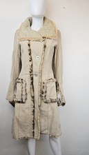 Voyage Passion Y2K Suede effect coat with fur trim and lace Uk 6 8 Us 4 6 Eu 34 