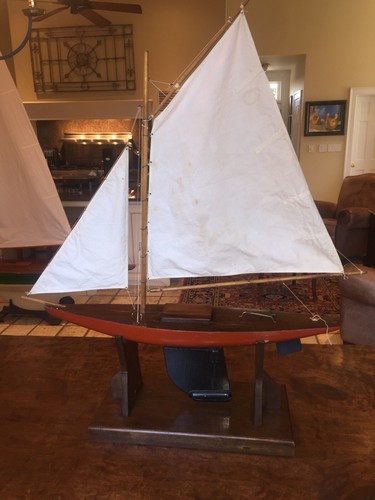 Antique pond yacht with stand - antique,