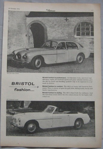 1956 bristol 405 - 405, original