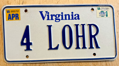 Virginia vanity license plate - vanity,