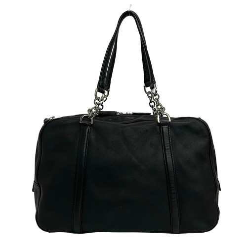 Agnes black leather shoulder - leather,