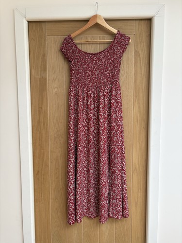 Roman red flora - smock, top
