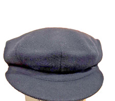 Burberry London Women's Black Wool Flat Newsboy Cap  Lining Size M