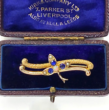 Victorian brooch h/mark Chester 1896- sapphires & opal  9ct solid gold- 2.22 gr
