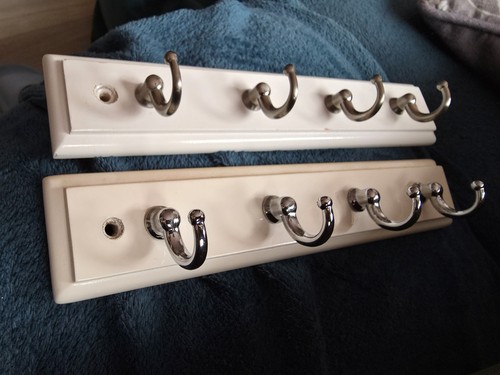 Wooden racks chrome hooks - 2,