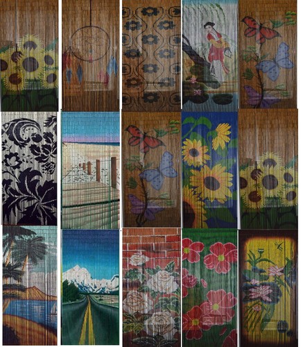 Bamboo beaded handmade curtain - bamboo,