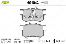 Brake pads Rear Axle 601043
