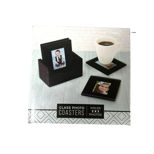 Glass photo coasters set 4 - coasters,