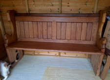 Vintage Large Solid Pine Pew Bench