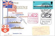 1969 QE II Paquebot Maiden Voyage Cover New York Southampton H/S
