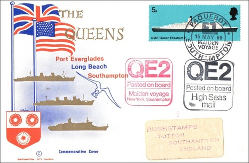1969 paquebot maiden - qe, ii