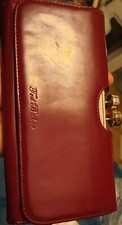 TED BAKER Patent Leather Large Matinee Clasp  Purse Red