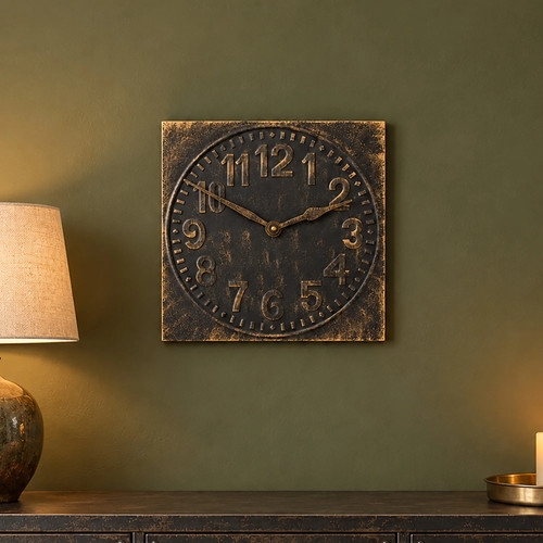 Square black antique gold - black,