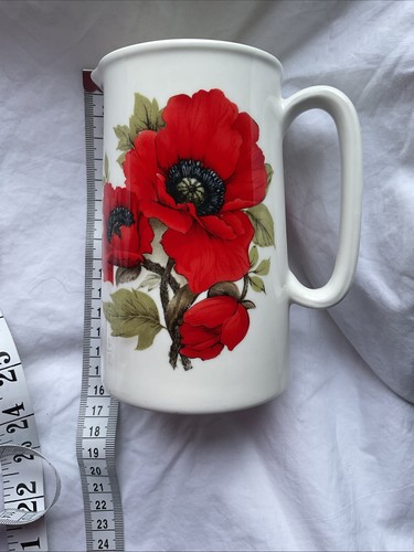 Retro cadw red poppy jug - red,