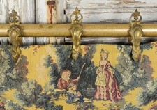 SET 20 Magnificent HUGE Antique French Gilded Chateau Curtain Rings, 19th C